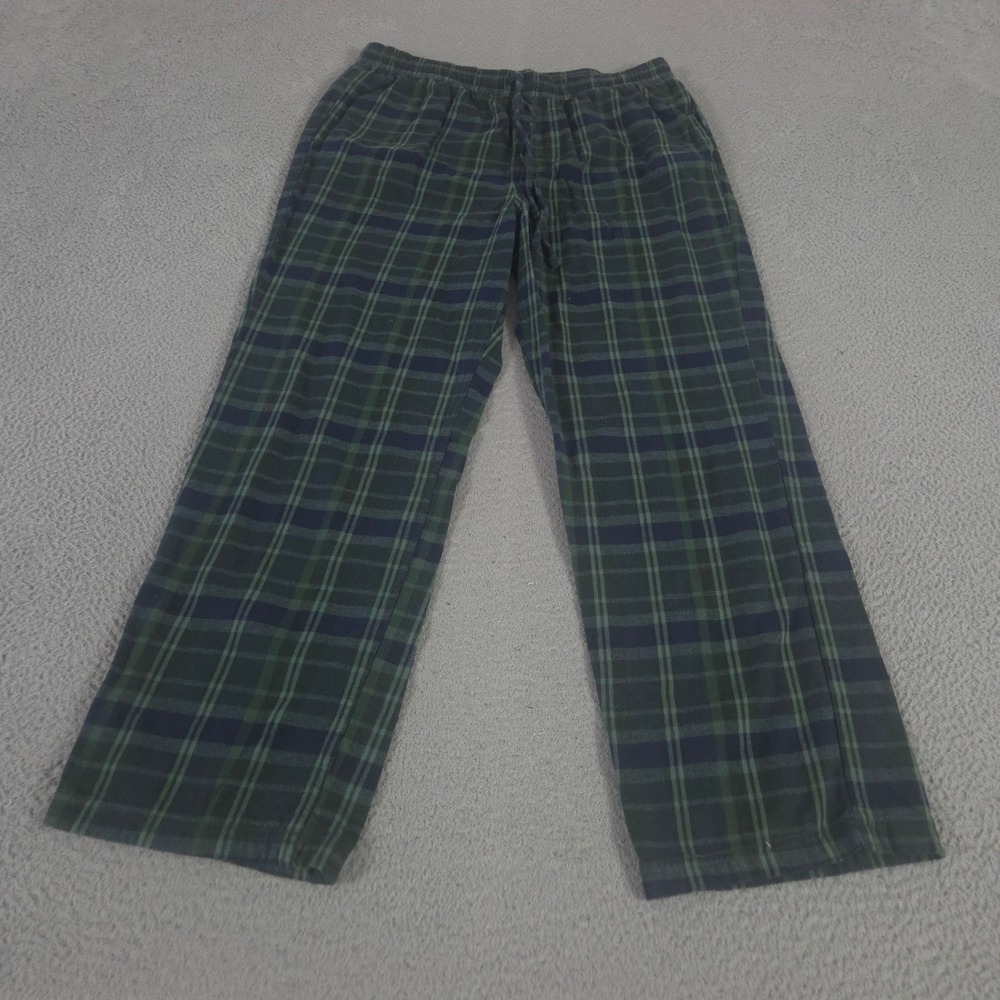 Eddie Bauer Sweatpants Mens L Multi Plaid Flannel Straight Leg Drawstring Pocket